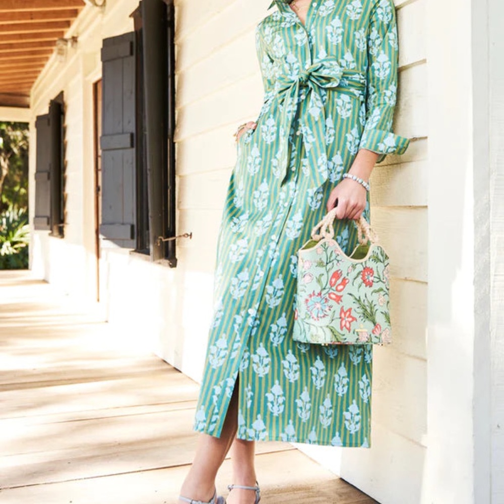 Spartina 449 Green Floral Maxi Dress
